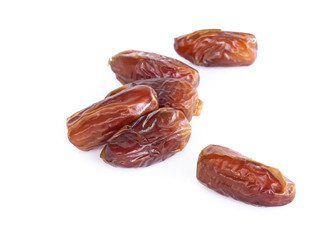 Date plam isolated on white blackground, Food healthy concept