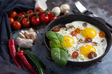 vegetables in a pan