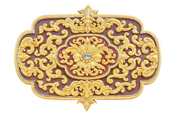  Golden lotus thai style pattern stucco design of native thai style on the Wall