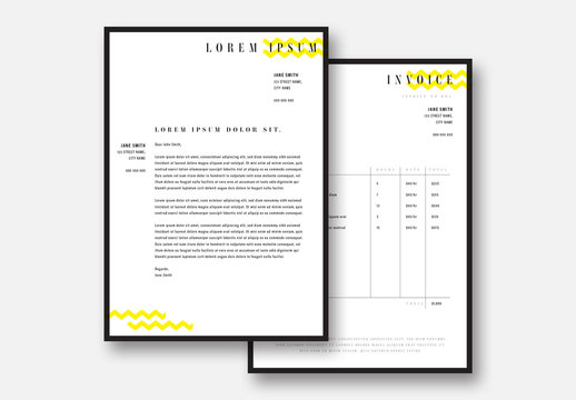 Brand Collateral Set with Yellow Accents