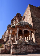 gazebo at Mehrangarh Fort on hill above Jodhpur, Rajasthan, India 