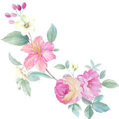 Watercolor floral composition,Perfect for invitation,wedding or greeting cards