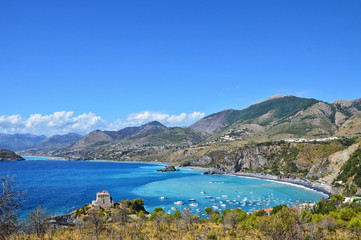 Naklejka na ściany i meble A stretch of the coast of Calabria at Saint Nicola Arcella