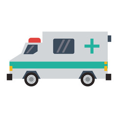 Ambulance emergency vehicle sideview flat