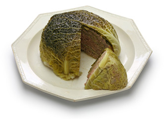chou farci, stuffed cabbage, traditional french cuisine