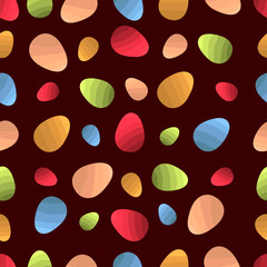 Seamless pattern with colorful eggs on dark background