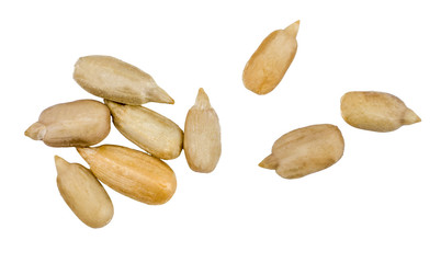 Sunflower seeds isolated on white background