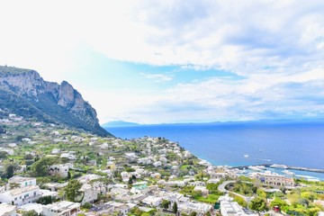Fototapeta na wymiar Cityscape View of Island of Capri in Southern Italy