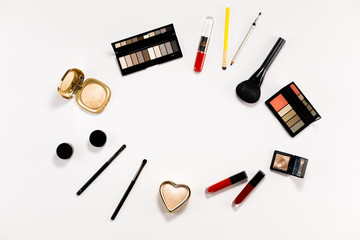 Makeup products with cosmetic. Fashion Makeup Cosmetic Set.
