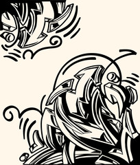 Monochrome graffiti arrows background