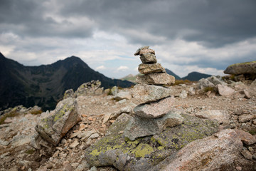 stone tower in the mountains