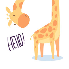 Fototapety  cute giraffe illustration vector for kids print