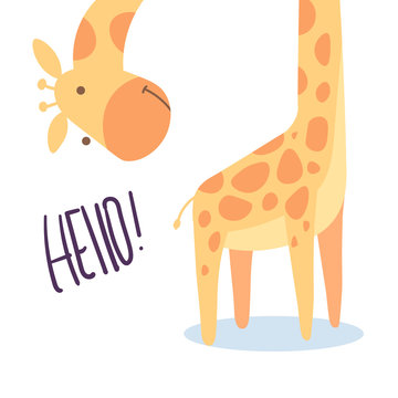 cute giraffe illustration vector for kids print
