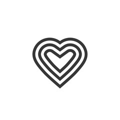 Heart vector logotype, line outline art symbol or decoration design, graceful elegant heart shape sign clipart