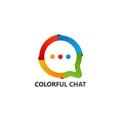 Obraz premium Colorful Chat Logo Template Design Vector, Emblem, Design Concept, Creative Symbol, Icon