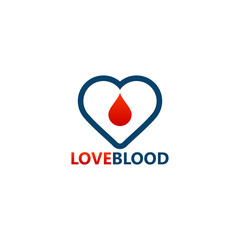 Love Blood Logo Template Design Vector, Emblem, Design Concept, Creative Symbol, Icon