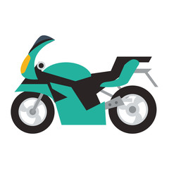 Motorcycle vehicle isolated flat