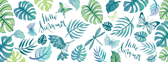 Summer illustrations banner