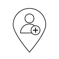 Location pin with man outline