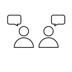 Speech bubble user outline icon