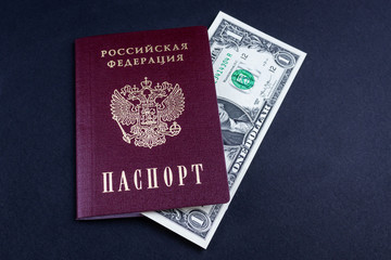 Russian passport and money