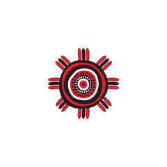 Aboriginal art logo design icon vector template