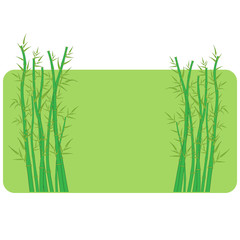 Fototapeta premium Vector green bamboo stems and leaves isolated on white background with copy space