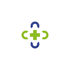 Medical and health care logo design vector template