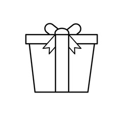 Gift box with bow and ribbon