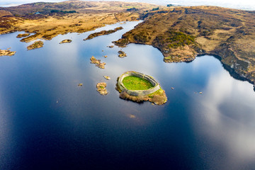 Aerial view of Doon Fort by Portnoo - County Donegal - Ireland