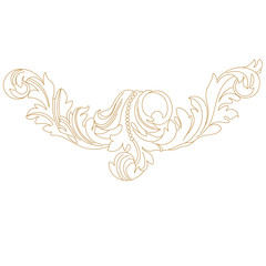 Fototapeta premium Golden vintage baroque ornament, corner. Retro pattern antique style acanthus.