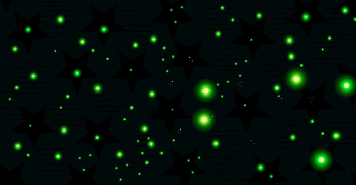 Glowing background in the dark with neon color with stars.