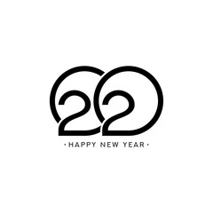Obraz premium 2020 happy new year logo design. Vector illustration with black holiday symbol isolated on white background.