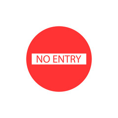 No entry sign. Vector illustration, flat design.