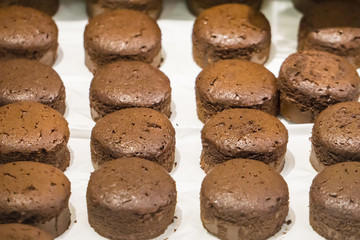 Chocolate Cup Cake arranged display in market