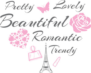 Fototapeta na wymiar Pretty and lovely. Beautiful romantic design
