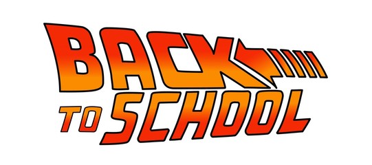 04/25/2019:Back to School Logo. Welcome sign. Vector illustration based on the movie: Back to the Future