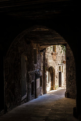 Passage in the old town of Cardona in Catalonia, Spain