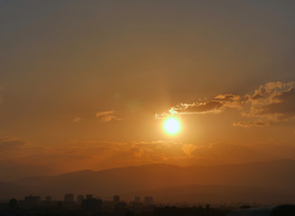 Fototapeta premium golden sunset sky
