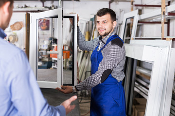 Workman showing PVC manufacturing output