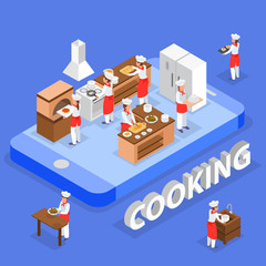 Cooking Isometric Composition