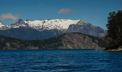 blue lake in the mountains