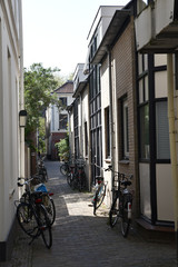 Ruelle et vélos à Utrecht, Pays-Bas