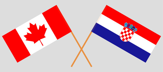 Croatia and Canada. The Croatian and Canadian flags. Official colors. Correct proportion. Vector