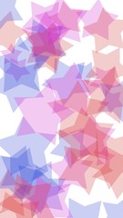 Obraz premium Multicolored translucent stars on a white background. Vertical image orientation. 3D illustration