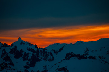 sunset in the mountains