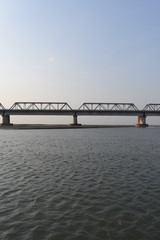 Fototapeta premium Bridge holding strong on the mighty water's of GANDAK.