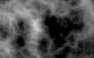 Background of abstract gray color smoke isolated on black color background. The wall of gray fog. 3D illustration