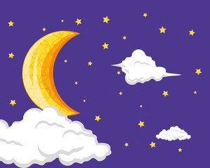 Obraz na płótnie Canvas ramadan kareem card with moon at night