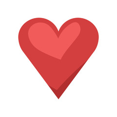 Heart illustration icon in flat style. Symbol of love.